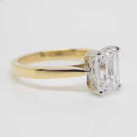 18ct Yellow Gold Emerald Cut Lab Grown Diamond Engagement Ring 2.03ct SKU 7707078