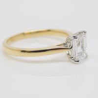 18ct Yellow Gold Emerlad Cut Lab Grown Diamond Engagement Ring 1.00ct SKU 7707080