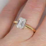 18ct Yellow Gold Emerald Cut Lab Grown Diamond Solitaire Engagement Ring 1.50ct SKU 7707081