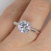 Aroca "Timeless Brilliance" Platinum 4 Claw Round Brilliant Lab Grown Diamond Solitaire 2.01ct Engagement Ring SKU 7707095