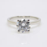 Aroca "Timeless Brilliance" Platinum 4 Claw Round Brilliant Lab Grown Diamond Solitaire 2.01ct Engagement Ring SKU 7707095