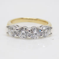 18ct Yellow Gold/White Gold Head 4 Lab Grown Diamonds Ring 2.00ct SKU 7707100