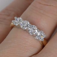 18ct Yellow Gold/White Gold Head 4 Lab Grown Diamonds Ring 1.20ct SKU 7707103