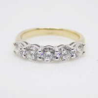 18ct Yellow Gold/White Gold Head 5 Lab Grown Diamonds Ring 1.50ct SKU 7707107