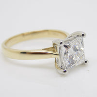 18ct Yellow Gold and White Gold Claws Princess Cut Lab Grown Diamond Ring 2.00CT SKU 7707123