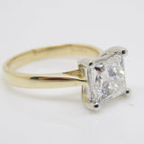 18ct Yellow Gold and White Gold Claws Princess Cut Lab Grown Diamond Ring 2.00CT SKU 7707123
