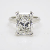 Platinum Radiant Cut Lab Grown Diamond Solitaire Ring 5.07ct SKU 7707125