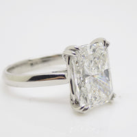 Platinum Radiant Cut Lab Grown Diamond Solitaire Ring 5.07ct SKU 7707125