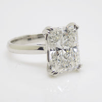 Platinum Radiant Cut Lab Grown Diamond Solitaire Ring 5.07ct SKU 7707125