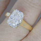18ct Yellow Gold and Yellow Gold Head, "The Evermore", Elongated Cushion Lab Grown Diamond Engagement Ring 3.05ct SKU 7707128