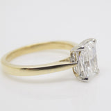 Aroca "Ríona" 18ct Yellow Gold and White Gold Claws 1.50ct Rectangular Cut Cornered Modified Brilliant Lab Grown Diamond Engagement Ring SKU 7707129