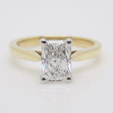 Aroca "Ríona" 18ct Yellow Gold and White Gold Claws 1.50ct Rectangular Cut Cornered Modified Brilliant Lab Grown Diamond Engagement Ring SKU 7707129