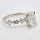 Platinum Lab Grown Oval Cut Diamond, Marquise and Round Diamond Shoulders 2.62ct SKU 7707135