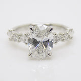 Platinum Lab Grown Oval Cut Diamond, Marquise and Round Diamond Shoulders 2.62ct SKU 7707135