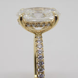 18ct Yellow Gold Talon Claw Oval Lab Grown Diamond, Lab Grown Diamond Shoulders & Hidden Halo 3.28ct SKU 7711001