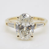18CT Yellow Gold Lab Grown Oval Diamond & Lab Grown Baguette Diamond Shoulders 3.30CT SKU 7711003