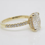 18CT Yellow Gold Talon Claw Oval Cut Lab Grown Diamond & Lab Grown Diamond Shoulder with Hidden Halo 2.26ct SKU 7711004