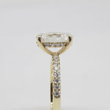 18CT Yellow Gold Talon Claw Oval Cut Lab Grown Diamond & Lab Grown Diamond Shoulder with Hidden Halo 2.26ct SKU 7711004