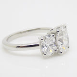 Platinum Lab Grown 3 Oval Diamonds 2.90ct SKU 7711005