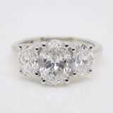 Platinum Lab Grown 3 Oval Diamonds 2.90ct SKU 7711005