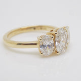 18CT Yellow Gold Lab Grown 3 Oval Diamonds 2.00ct SKU 7711006