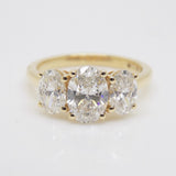 18CT Yellow Gold Lab Grown 3 Oval Diamonds 2.00ct SKU 7711006