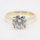 18CT Yellow Gold Round Brilliant Lab Grown Diamond 2.06CT SKU 7711013