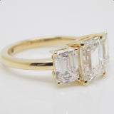 18CT Yellow Gold 3 Emerald Cut Lab Grown Diamonds 4.00ct SKU 7711015