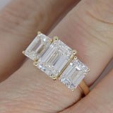 18CT Yellow Gold 3 Emerald Cut Lab Grown Diamonds 4.00ct SKU 7711015