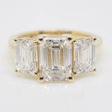 18CT Yellow Gold 3 Emerald Cut Lab Grown Diamonds 4.00ct SKU 7711015