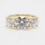 18CT Yellow Gold 3 Round Brilliant Lab Grown Diamonds 2.90CT SKU 7711016