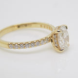 18CT Yellow Gold Oval Lab Grown Diamond & Lab Grown Diamond Shoulders 1.25ct SKU 7711020