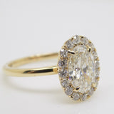 18CT Yellow Gold Oval Lab Grown Diamond & Lab Grown Diamond Halo 2.50CT SKU 7711021