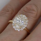 18CT Yellow Gold Oval Lab Grown Diamond & Lab Grown Diamond Halo 2.50CT SKU 7711021