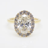 18CT Yellow Gold Oval Lab Grown Diamond & Lab Grown Diamond Halo 2.50CT SKU 7711021