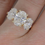 18CT Yellow Gold 3 Oval Lab Grown Diamonds 4.00ct SKU 7711022