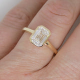 18ct Yellow Gold Emerald Cut Lab Grown Diamond Engagement Ring 1.52ct SKU 7712001