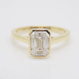 18ct Yellow Gold Emerald Cut Lab Grown Diamond Engagement Ring 1.52ct SKU 7712001