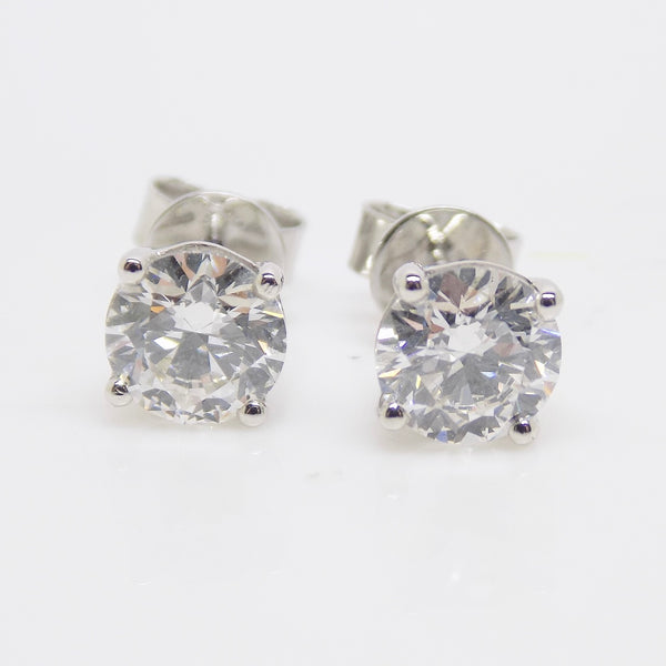 9ct White Gold Round Brilliant Lab Grown Diamond Earrings 2.05CT SKU 7743810