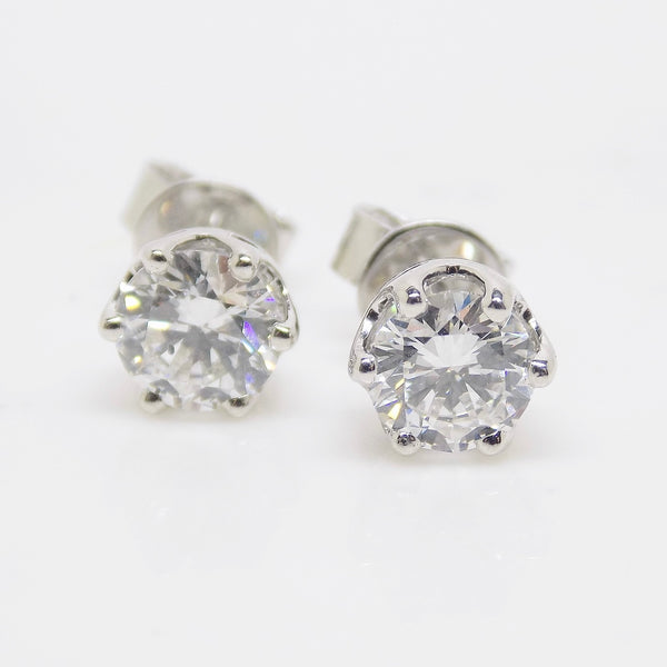 9ct White Gold Round Brilliant Lab Grown Diamond Earrings 1.49ct SKU 7743811