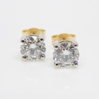 18ct Yellow Gold and White Gold Head Lab Grown Round Brilliant Diamond stud earrings 2.06ct SKU 7743830