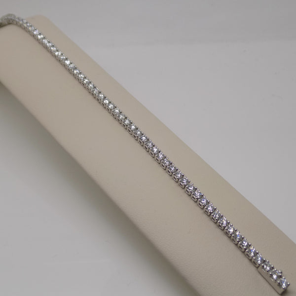 9ct White Gold Lab Grown Claw Set Diamond Tennis Bracelet 5.00CT SKU 7743832