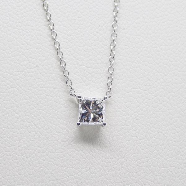 9ct White Gold Princess Cut Lab Grown Diamond Pendant 0.50ct SKU 7743841