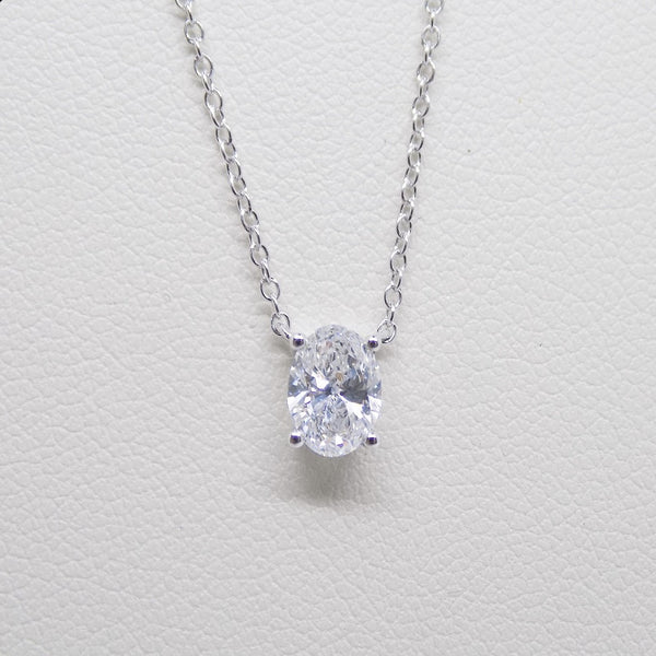 9ct White Gold Oval Lab Grown Diamond Pendant 0.50ct SKU 7743842