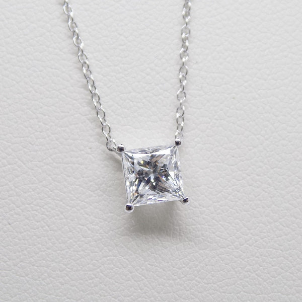 9ct White Gold Princess Cut Lab Grown Diamond Pendant 1.00ct SKU 7743845