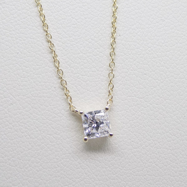 9ct Yellow Gold Princess Cut Lab Grown Diamond Pendant 0.50ct SKU 7743849