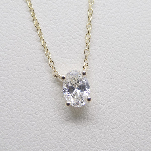 9ct Yellow Gold Oval Lab Grown Diamond Pendant 0.50CT SKU 7743850