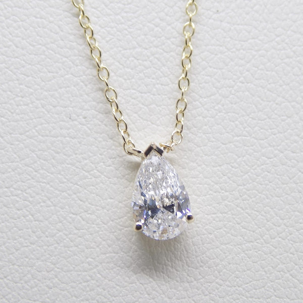 9ct Yellow Gold Pear Cut Lab Grown Diamond Pendant 0.50ct SKU 7743851