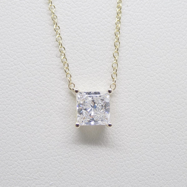 9ct Yellow Gold Princess Cut Lab Grown Diamond Pendant 1.00CT SKU 7743853
