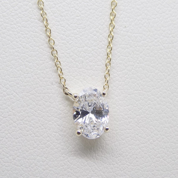 9ct Yellow Gold Oval Lab Grown Diamond Pendant 1.00ct SKU 7743854